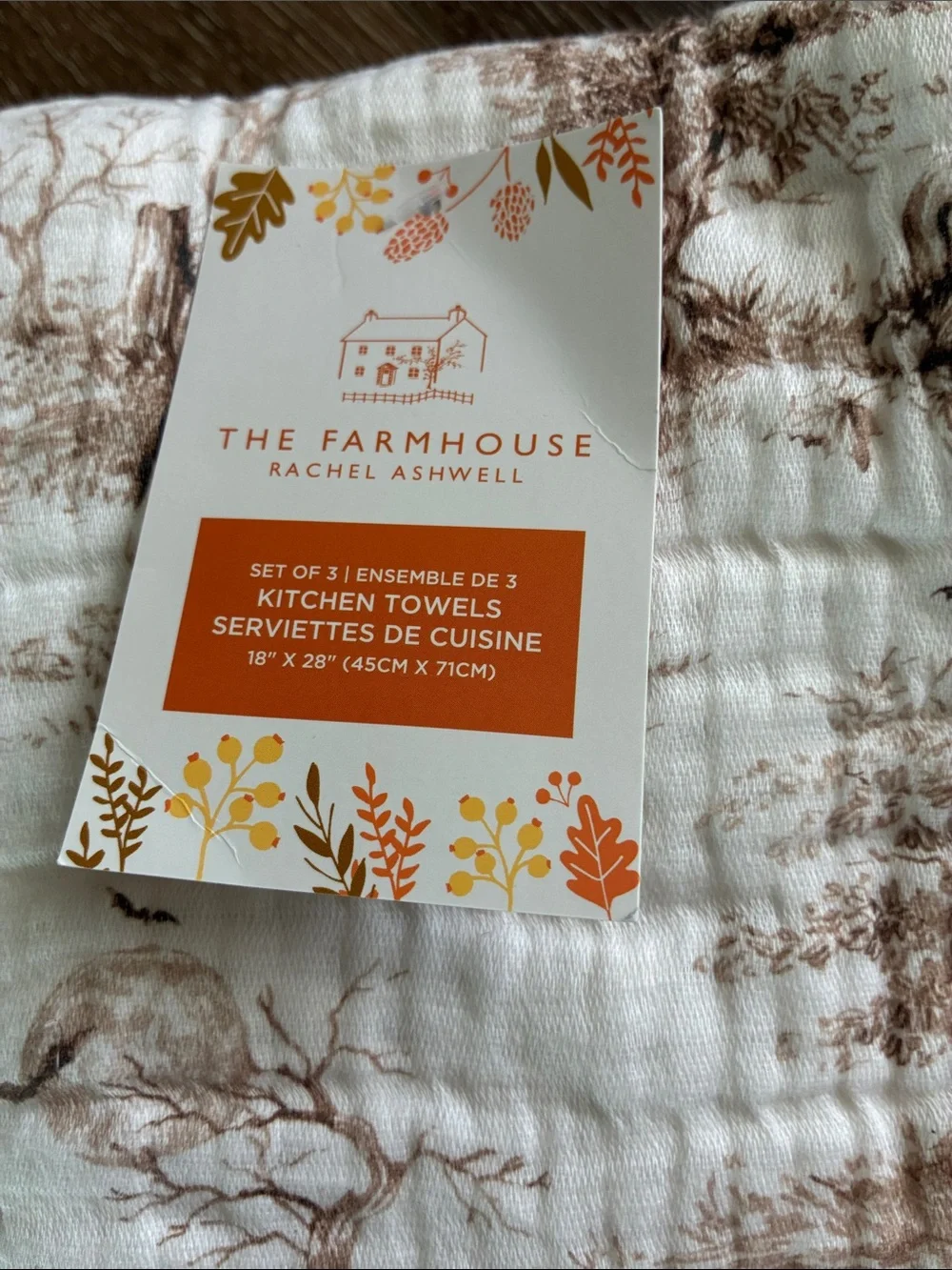 The Farmhouse by Rachel Ashwell Halloween Dog Kitchen Towels. 3 pack. New!